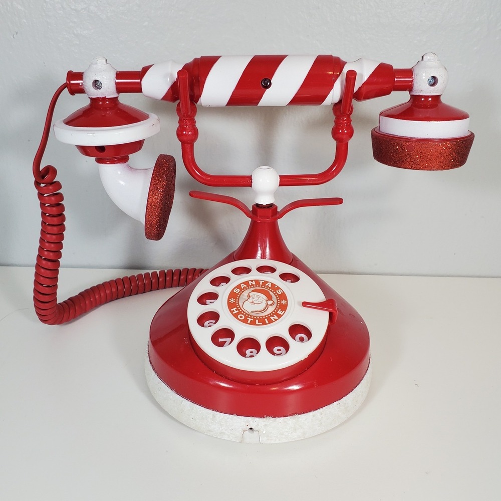 Gemmy Santas Hotline Talking Novelty Phone Rotary Telephone Toy Christmas Works